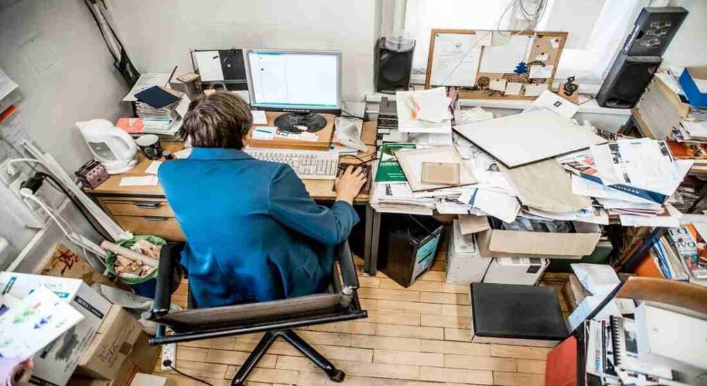 desorganização no escritório